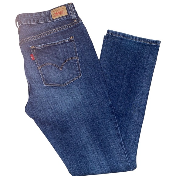 Levi’s 552 Women’s Straight Leg Distressed Jeans in Medium BLU Wash Size 8 - Picture 3 of 6